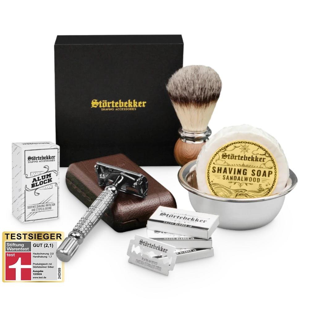 Rasierset - Rasierhobel 'Hamburg' Silber 1 Rasierset - Rasierhobel 'Hamburg' Silber