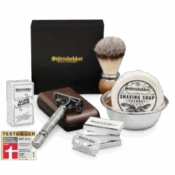 Rasierset - Rasierhobel 'Hamburg' Silber 36 Rasierset - Rasierhobel 'Hamburg' Silber -Herren Mode Waesche STOERTE 0129 a Kokos variant Kopie