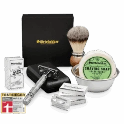 Rasierset - Rasierhobel 'Hamburg' Silber 29 Rasierset - Rasierhobel 'Hamburg' Silber -Herren Mode Waesche STOERTE 0129 b Aloe variant Kopie