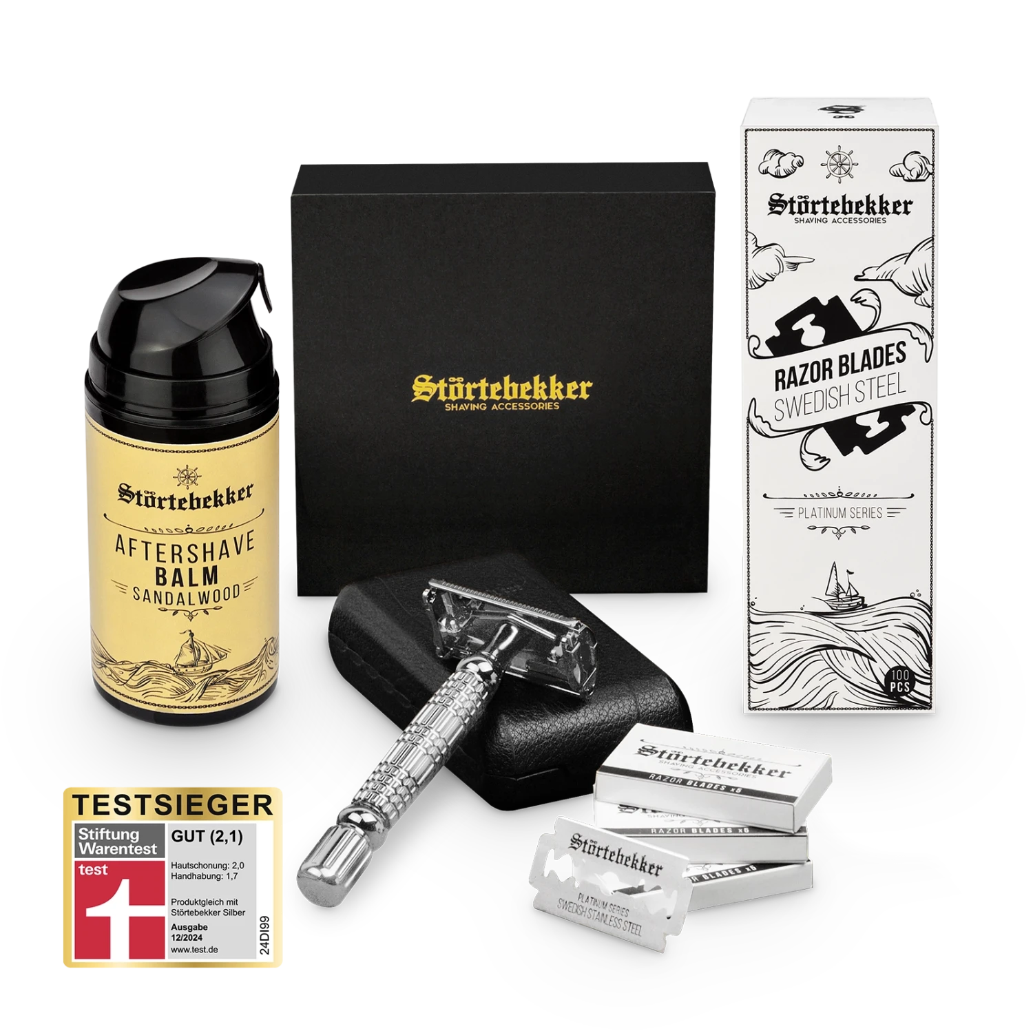 Anti Hautirritationen Set - Rasierhobel 'Hamburg' Silber 7 Anti Hautirritationen Set - Rasierhobel 'Hamburg' Silber – Bild 7