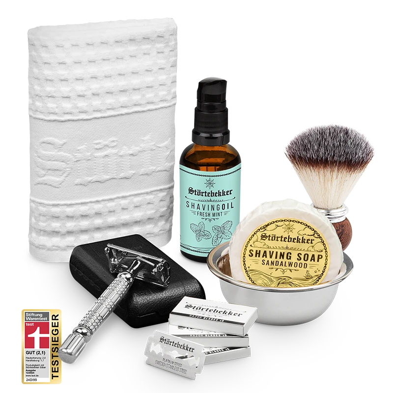 Rasurpflege Set Premium - Rasierhobel 'Hamburg'Silber 11 Rasurpflege Set Premium - Rasierhobel 'Hamburg'Silber – Bild 11
