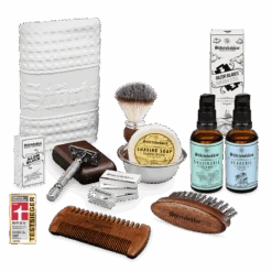 All-in-one Set Rasur & Bart - Rasierhobel 'Hamburg' Silber