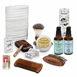 All-in-one Set Rasur & Bart - Rasierhobel 'Hamburg' Rosé - Gold