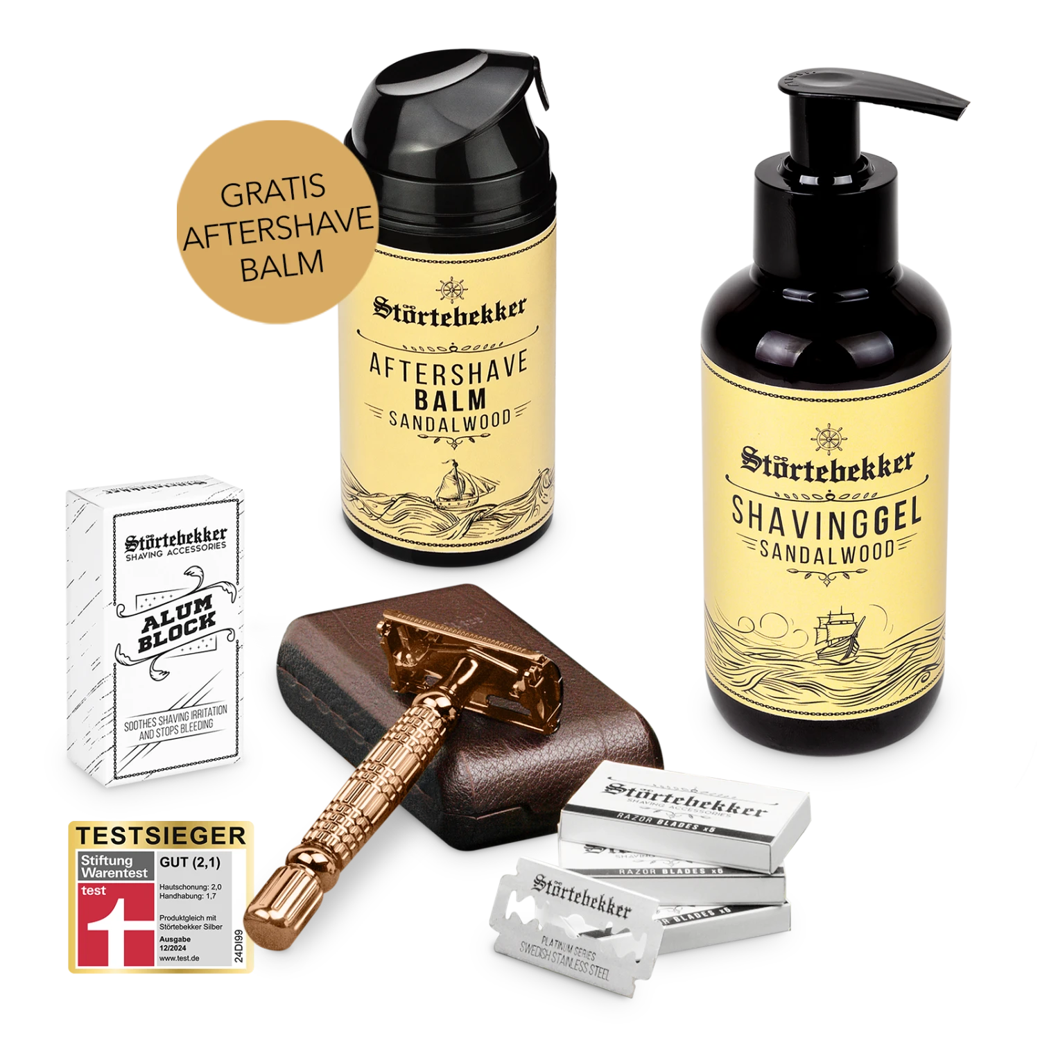 Rise ‘n’ Shine Shaving Set - Rasierhobel 'Hamburg' Rosé - Gold 1 Rise ‘n’ Shine Shaving Set - Rasierhobel 'Hamburg' Rosé - Gold