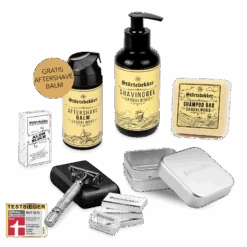 Shower & Shave Essential Set - Rasierhobel 'Hamburg' Silber -Herren Mode Waesche schwarz STOERTE 0198 d variant 1 Kopie